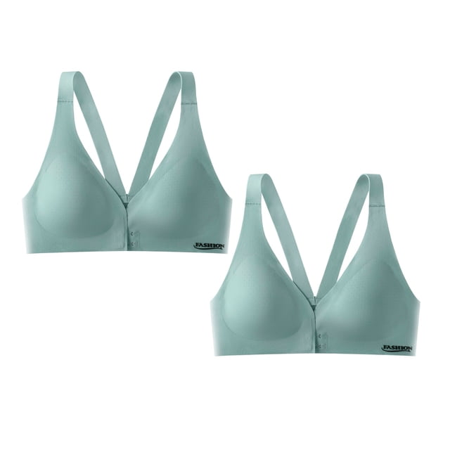 Womens Front Closure Bra Racerback Plus Size Unlined Underwire Full Coverage Bras