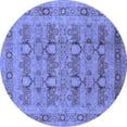 thumbnail image 1 of Ahgly Company Indoor Round Oriental Blue Traditional Area Rugs, 3' Round, 1 of 4