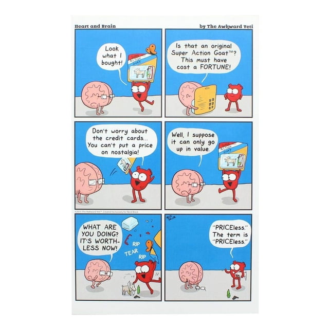 Lámina artística exclusiva de Nerd Block Heart and Brain Awkward Yeti