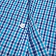 thumbnail image 4 of Bienzoe Boy's Cotton Plaid Button Down Short Sleeve Shirt Blue/Azure 5/6, 4 of 6