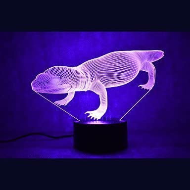 3D Crocodile Night Light 7 Color Change LED Desk Lamp Touch Room Decor Gift 