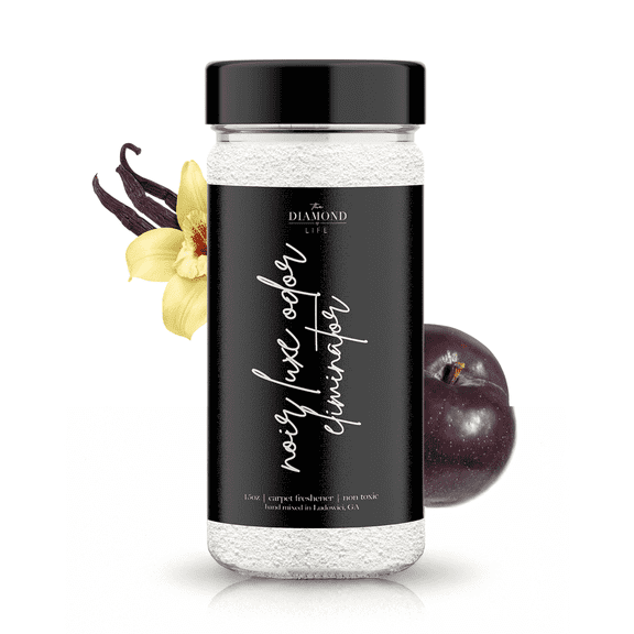 The Diamond Life Home 'Noir Luxe' Odor Eliminating Carpet Deodorizer Air Freshener Spray, Sea Salt & Black Plum, 16 Oz, 1 Count, 1 Pack