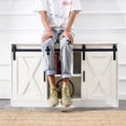 thumbnail image 7 of TV Stand with Storage and Two Sliding Barn Doors, Farmhouse Wood Entertainment Center Storage Cabinet Table for Bedroom, Living Room and Corridor, 46.9"L×27.6 "W×15.0"H, White, 7 of 7