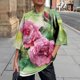 thumbnail image 2 of Blusa informal de manga corta con estampado de flores y mangas cortas para mujer Fridja gope3087, 2 of 5