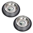 thumbnail image 1 of Iconic Pet 51460 16 oz. Color Splash Stripe Non-Skid Pet Bowl - Pink, 1 of 1