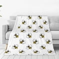 thumbnail image 1 of Fotbe Bee Manta de Franela Acolchonada con Estampado, Súper Suave y Esponjosa, Extra Grande para Sofá, Cama, Uso Todo el Año-50"x40", 1 of 7