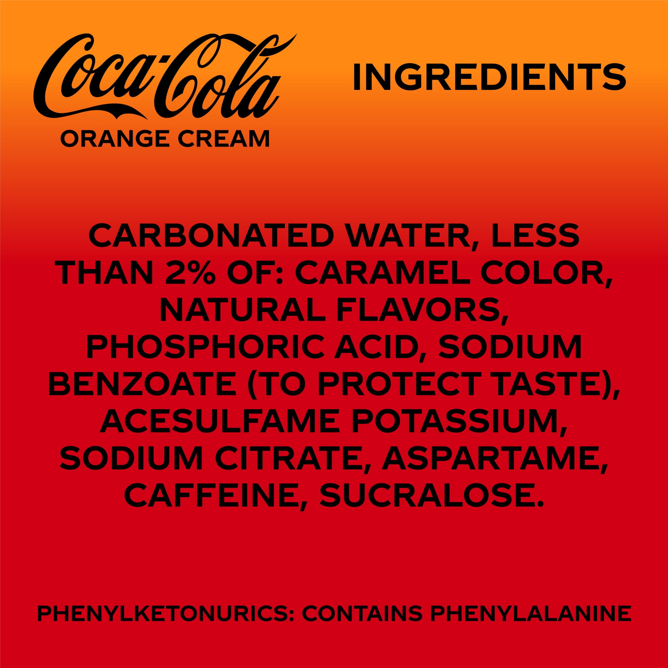 Coca-Cola Zero Sugar Orange Cream Soda Pop, 12 fl oz, 12 Pack Cans