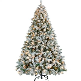 Christmas Time 7.5-Ft Prelit Winter Wonderland Slim Green