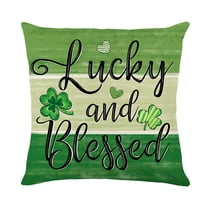 Cinvoph 18"x18" St Patricks Day Throw Pillow Covers Rustic Backrest Pillowcase Decorative Shamrock Pillow Case for Living Room Sofa Holiday Display Decor