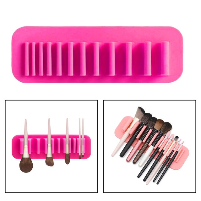 Soporte de cepillo de maquillaje de uñas de pared de silicona Percha roja shamjiam portaescobillas de maquillaje