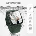 thumbnail image 5 of 3 Pack Waterproof Case Compatible with Apple Watch Screen Protector 40mm SE iWatch Series 6 5 4 Accessories, Hard PC Full Protective Face Cover Sports for Men Women (40mm, Black/Blue/Green), 5 of 5