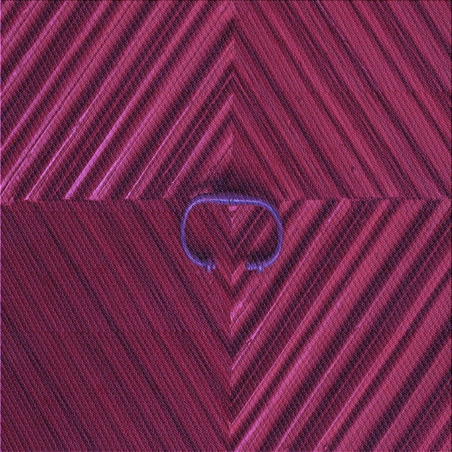 Ahgly Company Machine Washable Indoor Square Transitional Medium Violet Red Pink Area Rugs, 5' Square