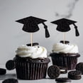 thumbnail image 4 of Topper para cupcakes Leetaivie de 24 piezas con brillo negro para graduación, 4 of 5