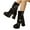 Black, variant on LOVZFMLL Boots for Women Mid Calf Stovepipe Boots Square Toe Slip Resistant Mid Chunky Heel Patent Leather Fall Winter
