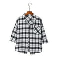 thumbnail image 2 of Plaid Tops for Women, Yigetop Spring and Autumn Style Women's Plaid Shirt Jacket Shirt inner Wear Top. Women's Plaid Shirt Black 2XL, 2 of 9