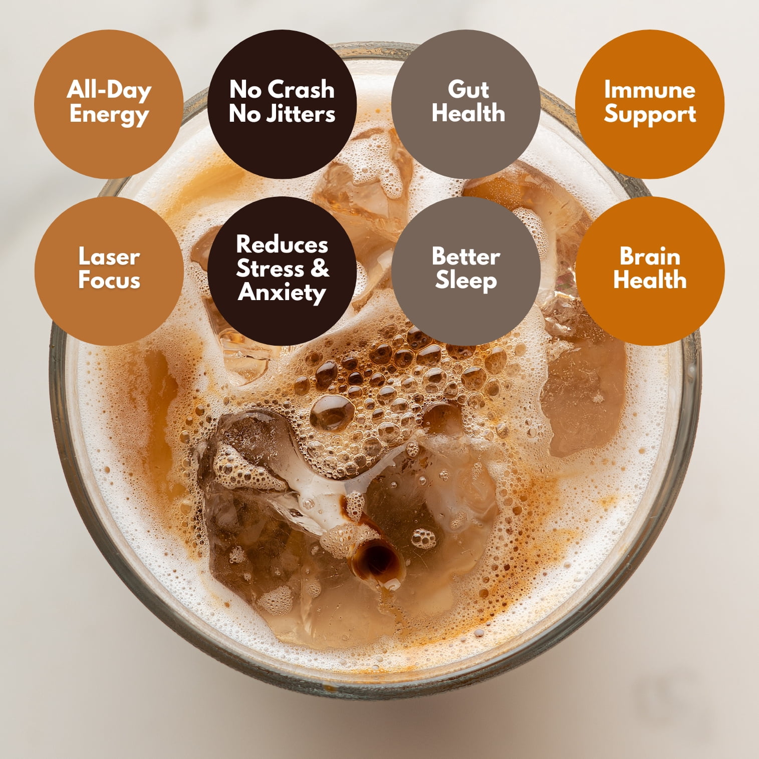 Cuppa Salted Caramel Healthy Mushroom Instant Coffee with Lion's Mane & Ashwagandha for All Day Energy & Focus - No Crash or Jitters(30 Servings)
