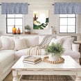 thumbnail image 4 of Navy Blue Striped Kitchen Curtain Valances for Windows Farmhouse Short Curtains, Farmhouse Striped Geometric Art Rod Pocket Valance Curtain for Bedroom Cafe Living Room 42"x18", 4 of 8