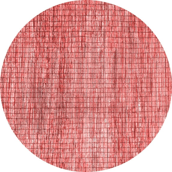 Ahgly Company Machine Washable Indoor Round Abstract Red Modern Area Rugs, 4' Round