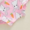 thumbnail image 6 of mgoYE Baby Girl Clothes 3Months Baby Girl Easter Outfit Ruffles Sleeve Bunny Carrot Printed Romper Short with Headband Summer Clothes(White,6-12 Months), 6 of 7