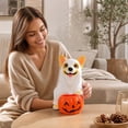 thumbnail image 3 of Ghost Corgi Candy Bowl, Cute Resin Puppy Statue with Pumpkin Treat Jar for Halloween Tabletop, Kitchen Counter, Home Party and Fall Decor, 3 of 6
