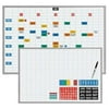 Magna Visual Whiteboard With 1"X2" Grid & Magnetic Strip Planning Kit, White, 48 x 36