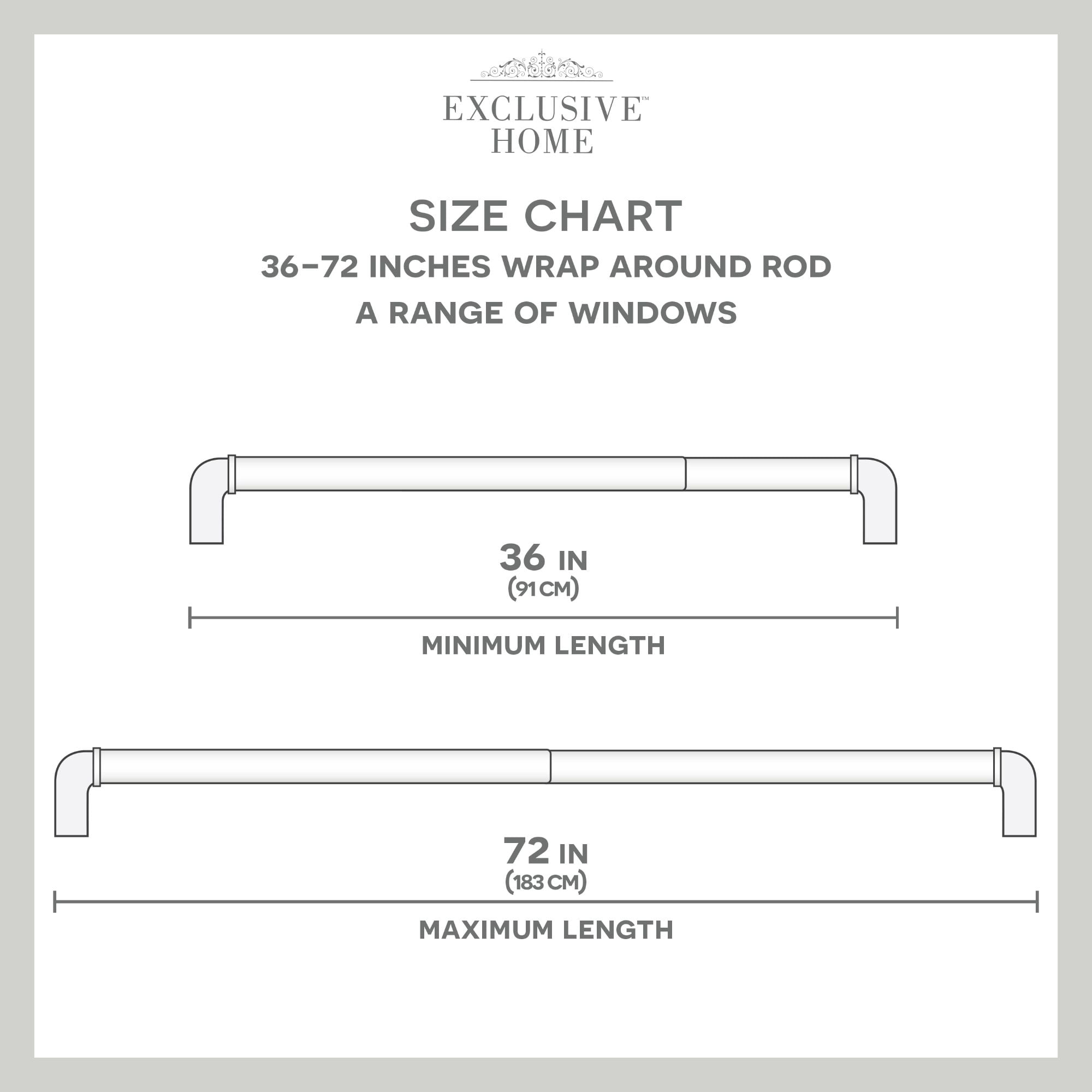 Exclusive Home Hyde Wrap Around Curtain Rod, Matte Silver, Adjustable 36"-72"