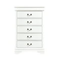 thumbnail image 2 of Benjara Vele 49 Inch Tall Dresser Chest, 5 Drawers, Brass Tone Metal, White Wood, 2 of 5