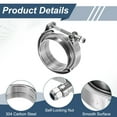 thumbnail image 3 of Uxcell V Band Clamp with Flange 3.25 Inch 304 Stainless Steel Male Female V-Band Exhaust Clamp Flange Kit for Auto Downpipe Exhaust System, Silver, 3 of 6