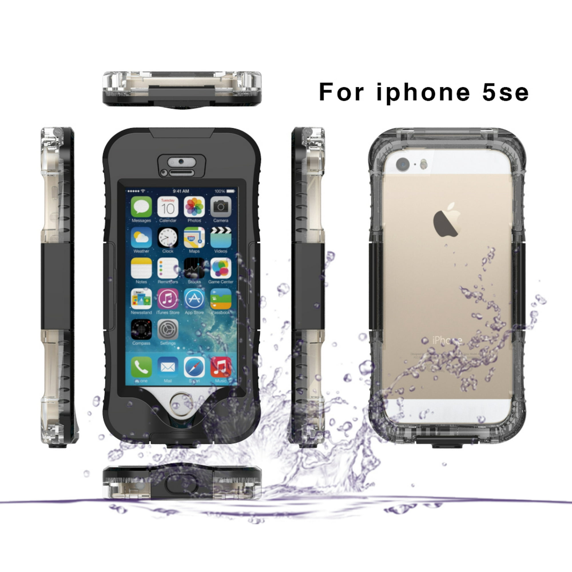 Torubia Shockproof Waterproof Dustproof Case Compatible With Apple Iphone 5se 5s 5 Black With Usb Interface Walmart Canada