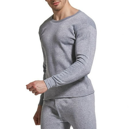 

Men Winter Fleece Lined Cotton Thermal Long Johns Top Bottom Underwear Set