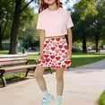 thumbnail image 2 of CPNG Girl's Athletic Skorts Sporty Skirts with Shorts High Waisted Stretchy Skort Casual Heart Print Sporty Skorts, 2 of 6