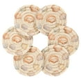 thumbnail image 7 of Yayeee 6 PCS Drink Coasters with Holder Set Woven Absorbent Round Tabletop Hot Pad, Beige Seashell, 7 of 7