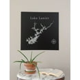 Lake Lanier 24x24" Matte Black Metal Lake Map Wall Art Sidney