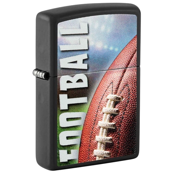 Zippo Lighter: Football, Texture Print - Black Matte 81387