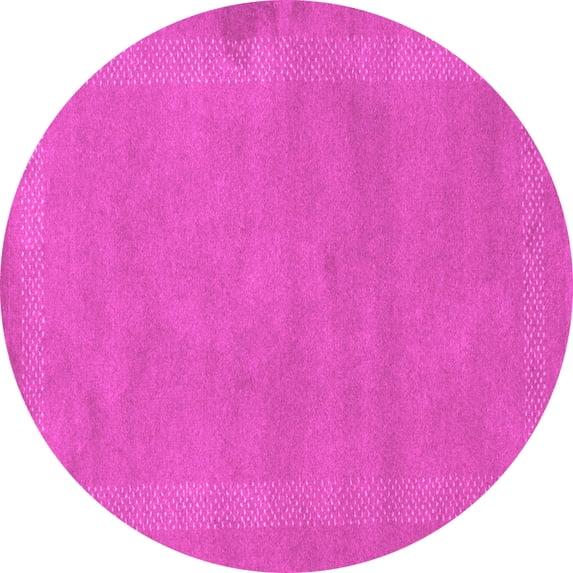 Ahgly Company Indoor Round Abstract Pink Contemporary Area Rugs, 8' Round