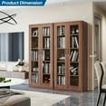 thumbnail image 3 of Display Cabinet-71 Inches 4 Adjustable Shelves Curio Cabinets with Locking Glass Doors Display Case for Collectibles, Cosmetics, Hydroponics, Books (Wood Color,Assemble Required), 3 of 14