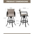 thumbnail image 4 of Pellebant Gray Outdoor Aluminum All-Weather Swivel Patio Bar Stools (Set of 2), 4 of 8