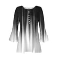 thumbnail image 4 of Fiudx Ropa de Mujer Camiseta Estampada a La Moda para Mujer, Blusa con Mangas 3/4, Camisetas Informales con Cuello En V, 4 of 5