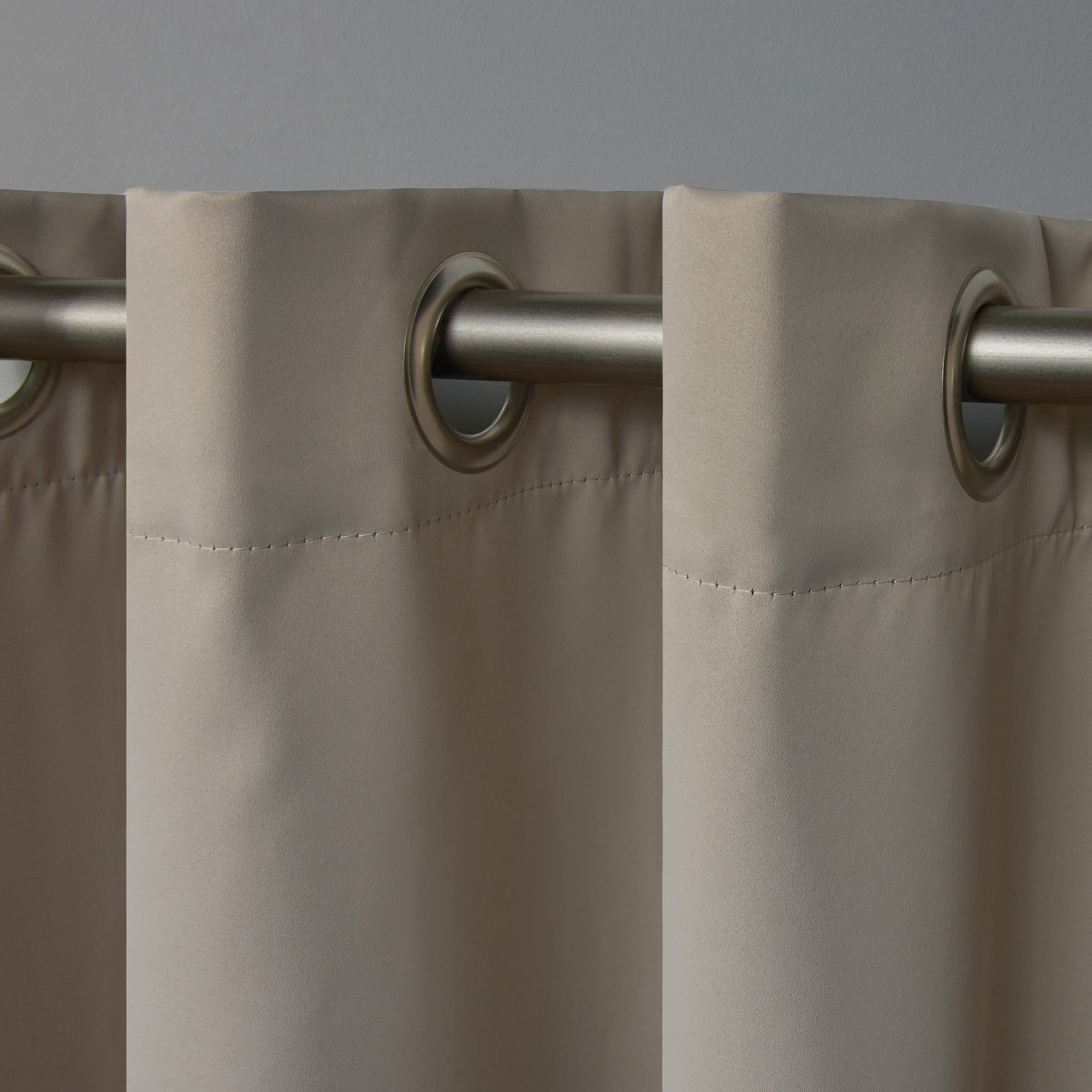 Exclusive Home Academy Total Blackout Grommet Top Curtain Panel Pair, 52"x63", Vintage Linen