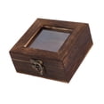 thumbnail image 3 of yuksok Specimens Display Case Dustproof Desktop Decoration Wood Jewelry Storage Box 10cmx10cmx4.5cm, 3 of 9
