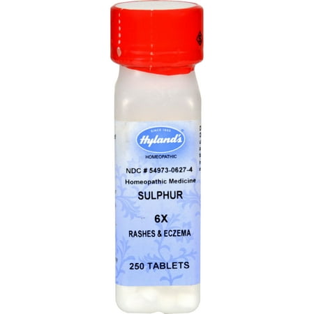 Hyland's Sulphur  6X Tablets, Natural Relief of Itchy Skin, Diarrhea or Irritability, 250