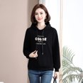 thumbnail image 3 of Mamá de mediana edad Nuevo diseño de suéter corto de moda estilo occidental con capucha con letras otoño e invierno con forro polar estilo coreano de mediana edad y ancianos, 3 of 4