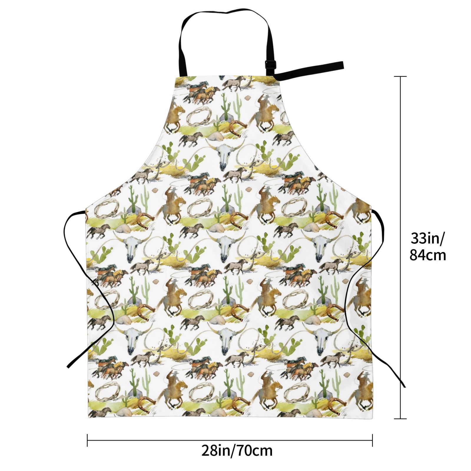 Kdxio Wild West Western Apron with Pockets Adjustable Kitchen Aprons for Men Women Waterproof Aprons for Cooking,Drawing,Crafting, Baking Household Cleaning