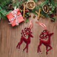 thumbnail image 4 of LanSuare Christmas Hanging Ornaments, Wine Red Velvet Reindeer Deer Candy Shape Pendant, Suitable for Porch, Wall, Indoor Home Decor, Front Entry, Christmas Tree Decor, 4 of 7