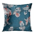 thumbnail image 1 of EREHome Colorful Monster Zombie Walking Out Skull Nightmare Brain Cannibal Retro Fun Pillowcase Cushion Cases 18x18 inch, 1 of 1