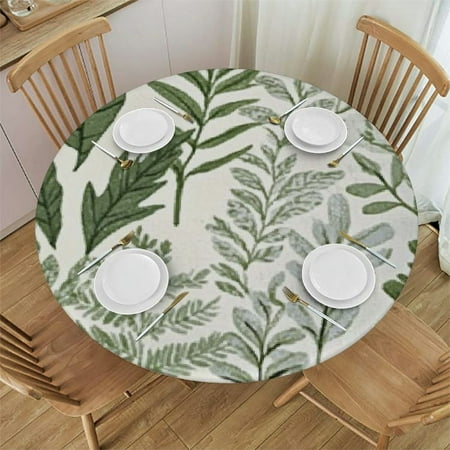 

Autua Leaves Round Tablecloth Stain-Resistant Washable Indoor Outdoor Restaurant Wedding Party 100% Polyester Washable Home Kitchen Outdoor Decoration Fitted 38 -42