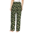 thumbnail image 3 of Uemuo Camouflage Dinosaur Pattern Women's Wide Leg Palazzo Lounge Pants with Pockets Light Weight Loose Comfy Casual Pajama Pants-Small, 3 of 9