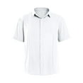 thumbnail image 4 of Sherrylily Men Short Sleeve Cuban Camp Guayabera Shirt Linen Cotton Button Down Shirts M-3XL, 4 of 7