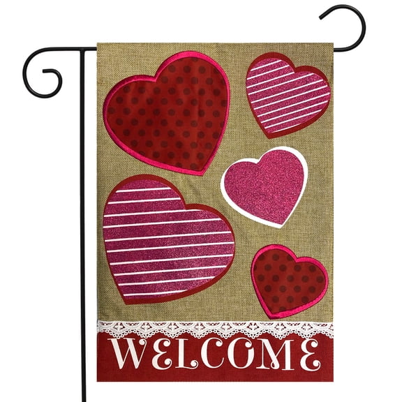 Briarwood Lane Hearts Valentine's Day Burlap Garden Flag