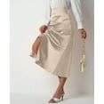 thumbnail image 4 of Skirt for Women High Waist Silk Satin Skirts Zipper Fishtail Hip Skirt Champagne S, 4 of 7
